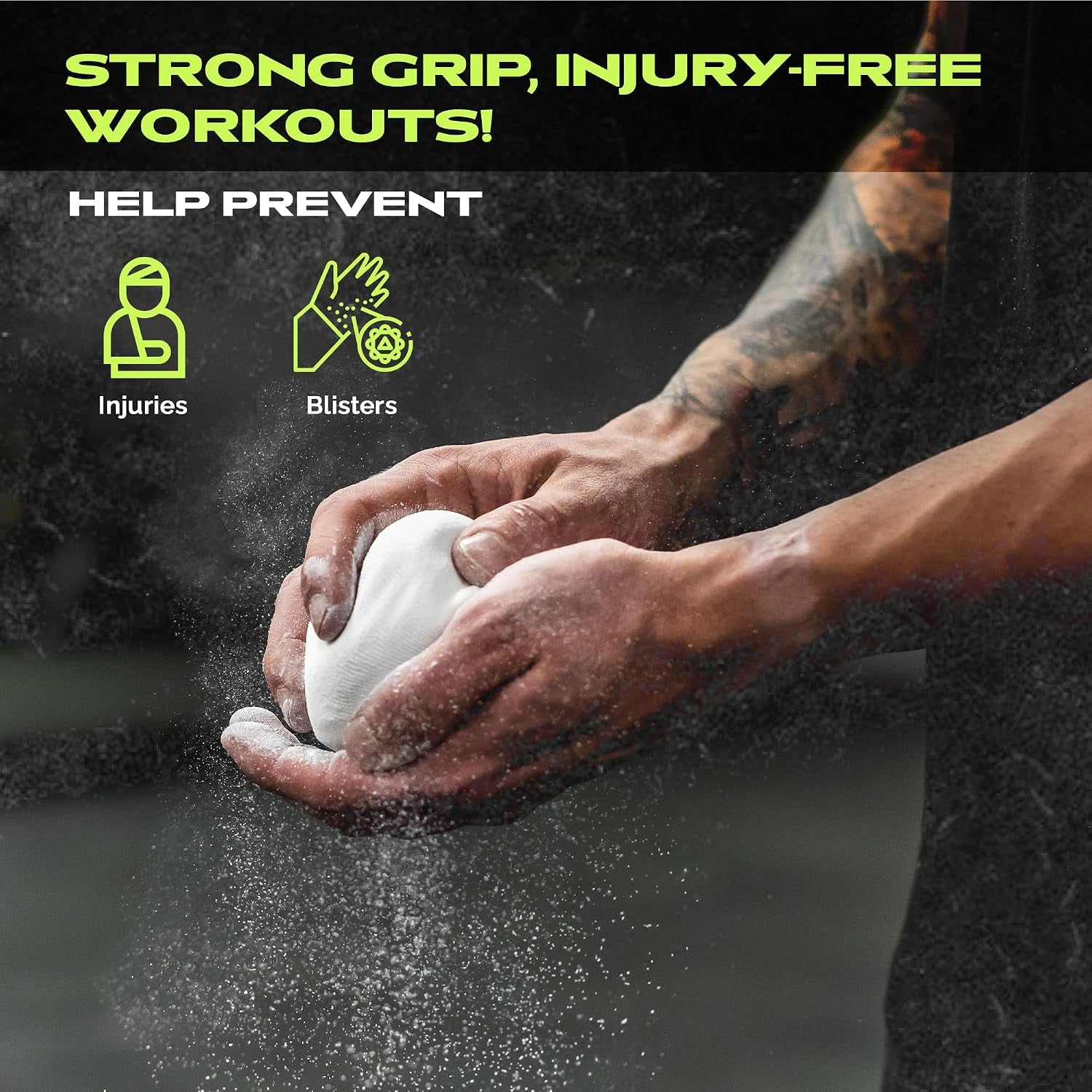 Gym Chalk | Magnesium Carbonate Athletic Chalk for Excellent Grip - Gym Workout Grip Chalk for Weightlifting & Gymnastics.